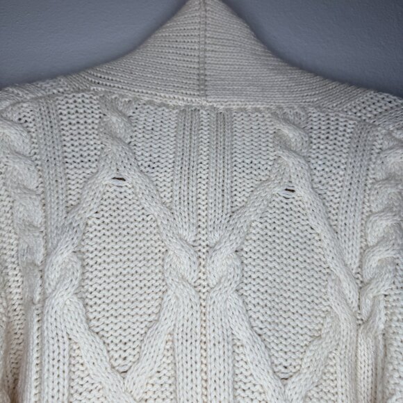 Vintage 90s Paul James Cream Wool Shawl Collar Cardigan Sweater | Size M/L - Picture 9 of 10